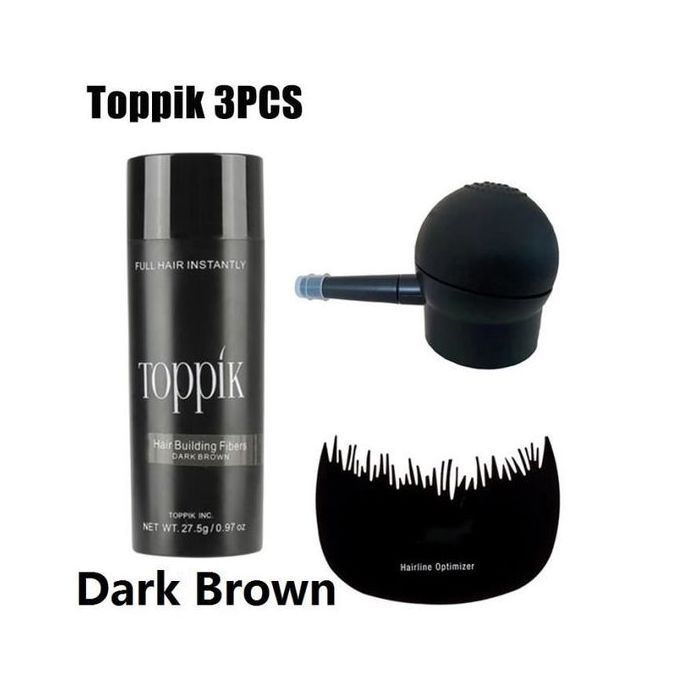 Pack de fibres capillaires - Toppik - Marron Foncé - 27.5g - Applicateur inclus - Brosse incluse