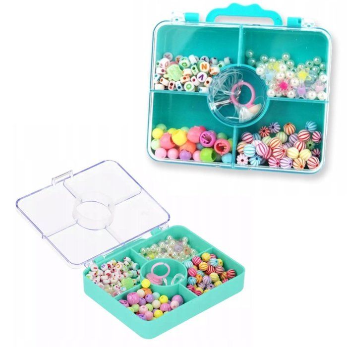 Boîte de Perles Colorées – Kit Créatif avec Lettres de l'Alphabet – Fabrication de Bracelets et Colliers