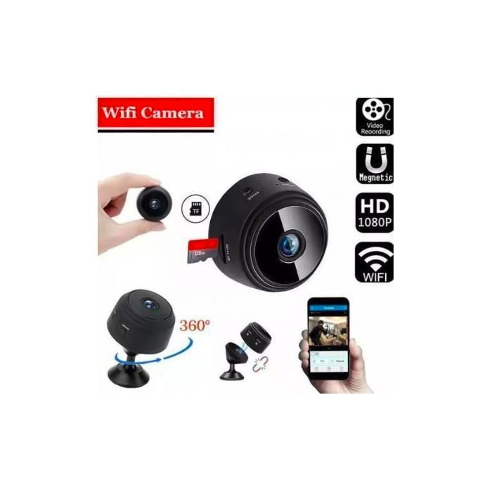 Mini Caméra - A9 - HD 1080P - Wifi - Vision Nocturne - Détection de Mouvement