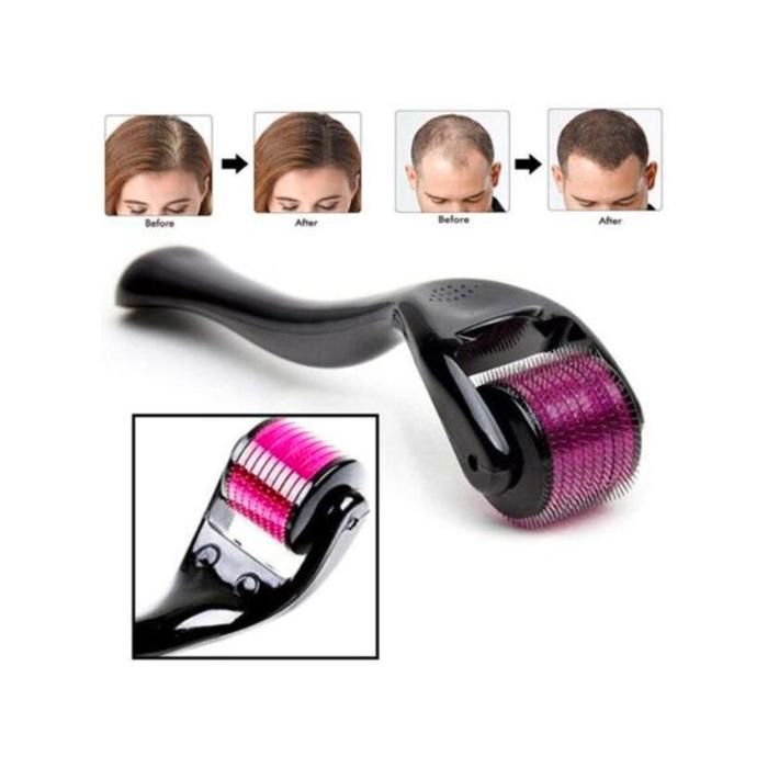 Derma Roller, 0.5 mm Dermaroller Visage, Roller Micro Aiguille pour Stimule Repousse Cheveux/Pousse Barbe - 540 aiguilles pour une