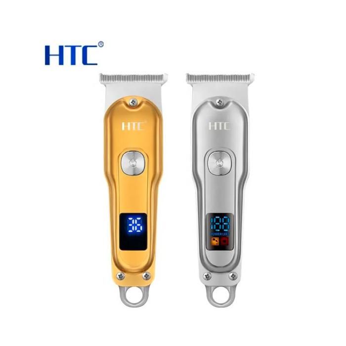 tondeuse à cheveux tondeuse HTC professionnel rechargeable USB sans fil T-blade zéro coupe entièrement en métal corps  pour hommes