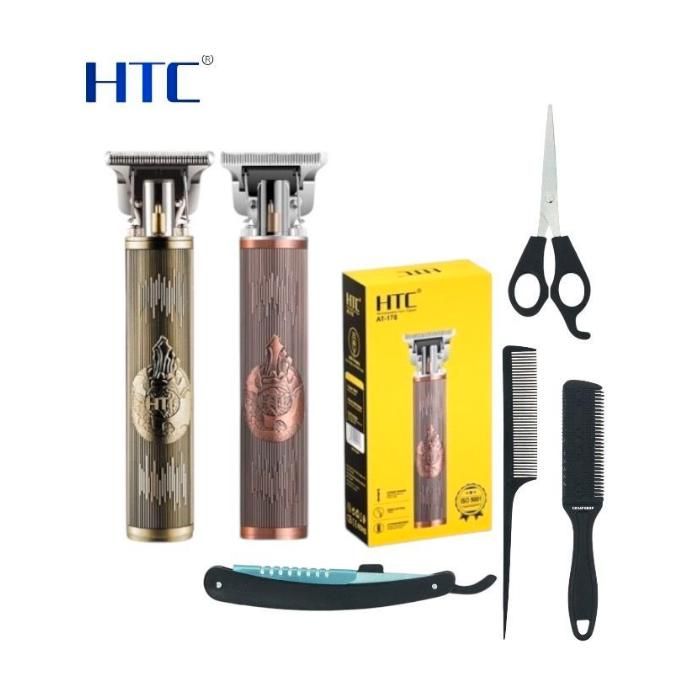 COIFFURE TONDEUSE HTC Cordless USB Rechargeable Hair Trimmer Lithium Battery Zero Cutting Clipper Hair Cutting Machine For Men