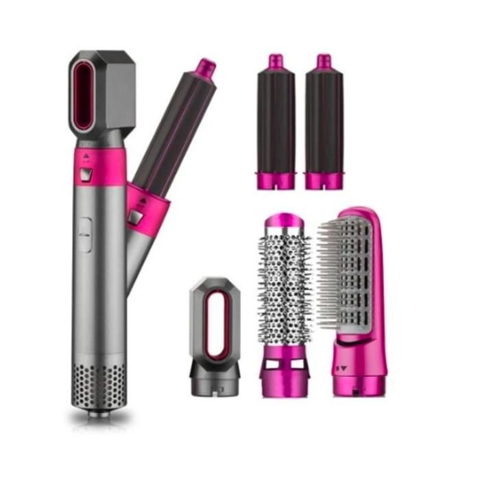 Brosse à air chaud - Professionnelle - 5 en 1 - 1000W - 3 températures - Accessoires interchangeables