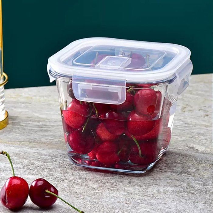 Boîtes couvercle - AYA HOME - Pyrex - 1000 ml - Compatible lave-vaisselle - Carré ou rond couvercle - couleurs aléatoires 