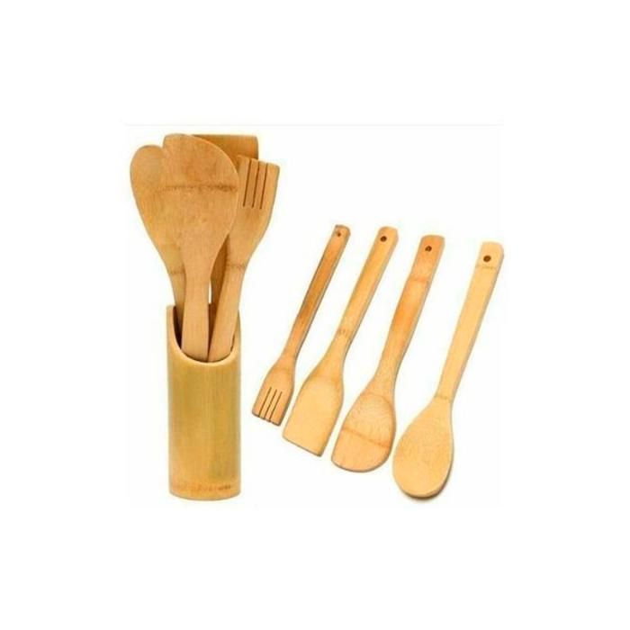 Set 4 Cuillères spatule de cuisson de repas à la maison en bois