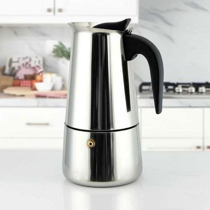 Cafetière - AYA HOME - 4 tasses - Acier inoxydable 304 - Design compact - Poignée isolée