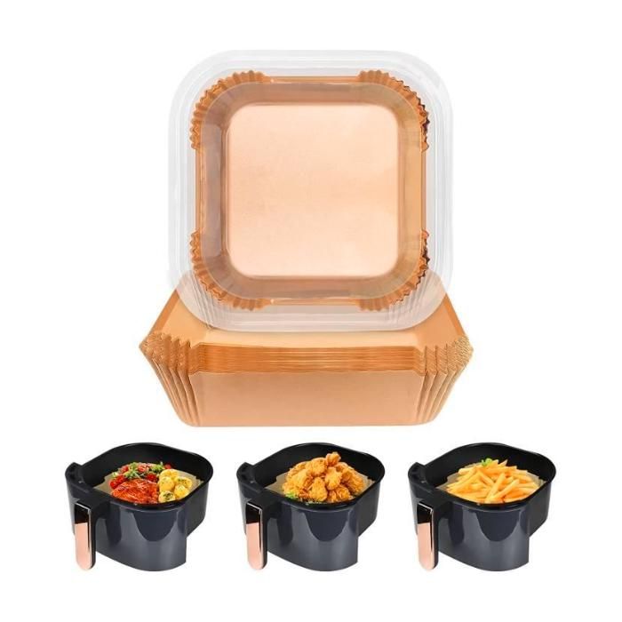 Papier Cuisson Air Fryer, 100 Pièces Papier Sulfurisé Air Fryer 20CM Papier pour Friteuse à Air Accessoire Feuille de Cuisson