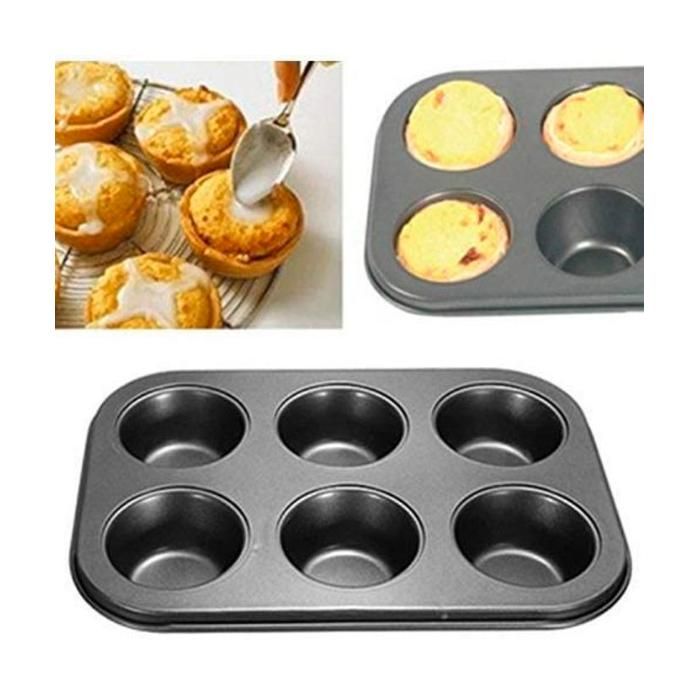 Moule à Gâteau en acier inoxydable 6 tasses Cupcake mini-muffins gâteau