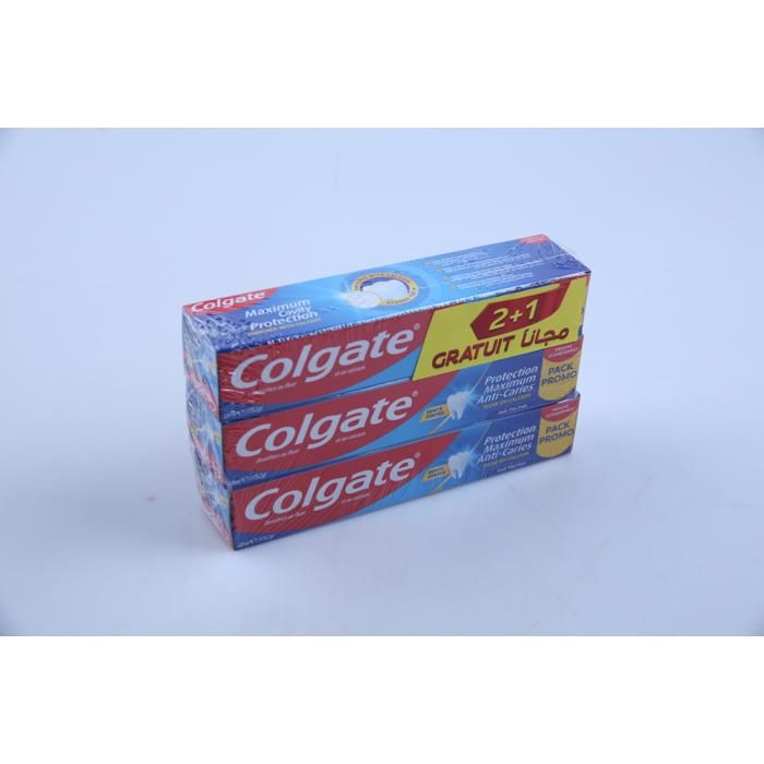 Dentifrice - COLGATE - Maximum Cavity Protection - 3 x 120 ml - Protection contre les caries - Enrichi en fluor