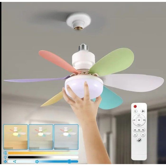 Ventilateur de plafond LED - GENERIC - 6 lames - Télécommande - Minuterie - Dimmable 3000K-6500K
