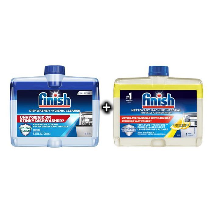 Finish Nettoyant pour lave-vaisselle – Lot de 2 flacons de 250 ml