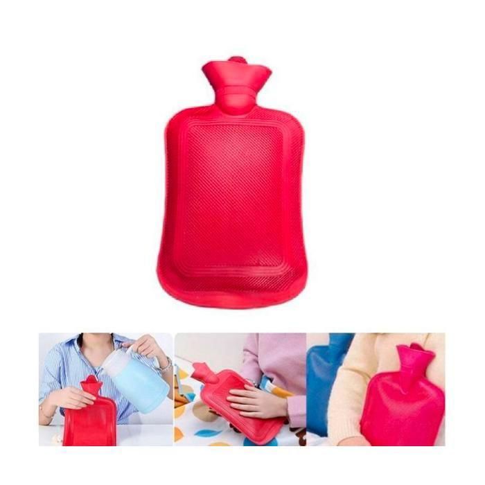 Bouillotte en caoutchouc naturel - Garde la chaleur - Soulagement des douleurs - Facile à utiliser, Couleur aliatoire
