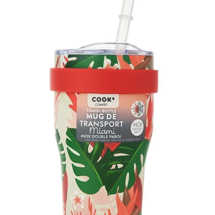 Mug de transport Miami - Inox Double Paroi - 600 ml