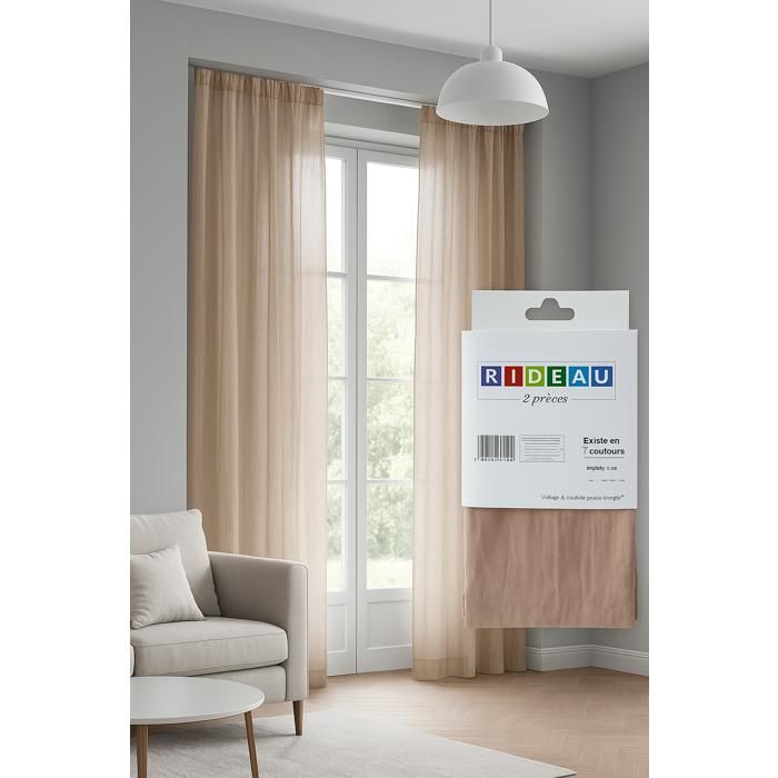 Rideaux - GENERIC - FMQ319 - 132x240 cm - Beige - Tamisant - Contemporain