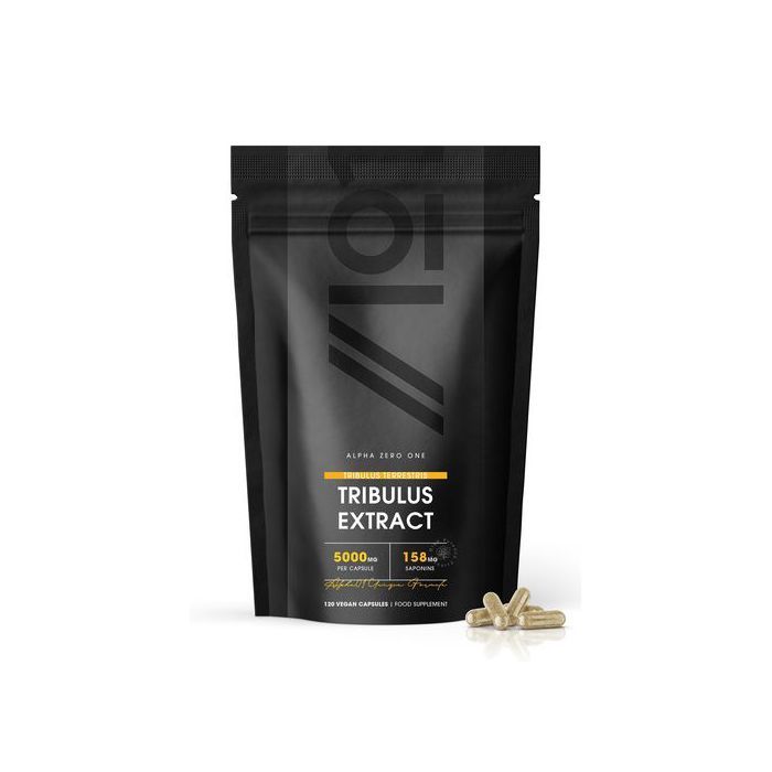 ALPHA ZERO ONE Tribulus Terrestris Extract 5000mg – 95% Saponins, 120 gélules végan - Made in UK