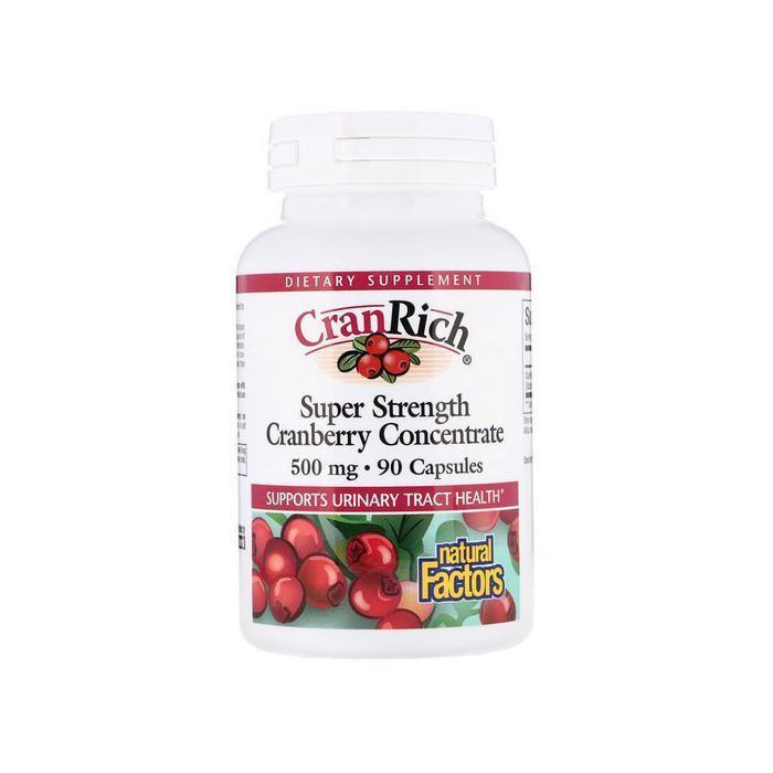Natural Factors CranRich, concentré de canneberge super fort, 500 mg, 90 capsules