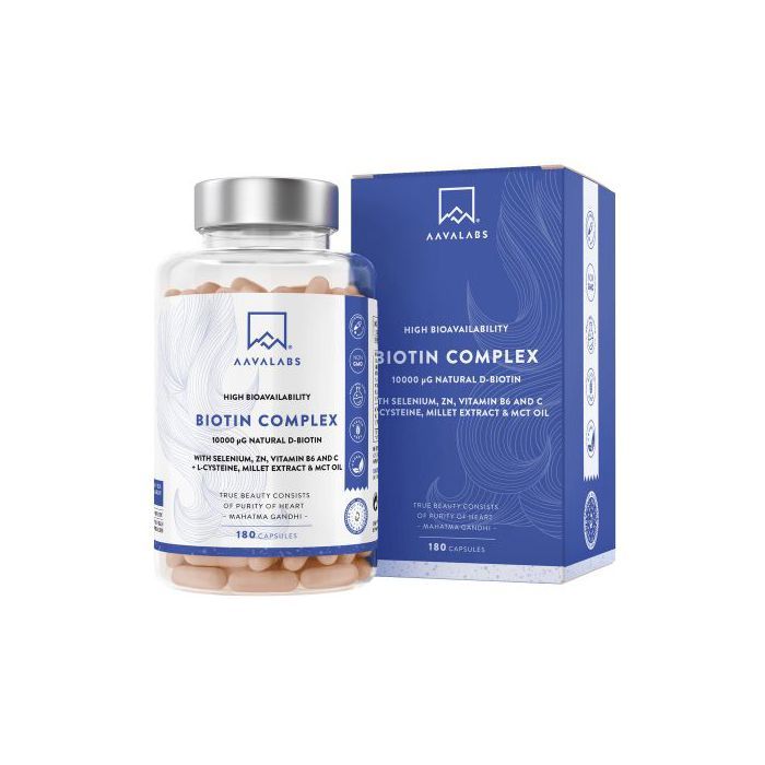 Aavalabs Complexe biotine, 1000 µg de D-Biotine naturelle - Zinc (Bisglycinate)…