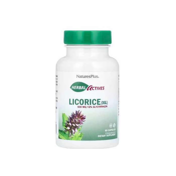 NaturesPlus Herbal Actives, Réglisse (DGL), 500 mg, 60 capsules