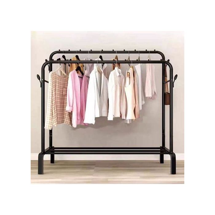 Portant vêtements double support avec branche 109 x 54,5 x 146 cm