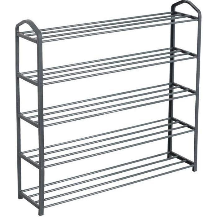 Meuble à chaussures en métal 5 niveaux 62 x 70 x 79 cm – Réf. XJ53