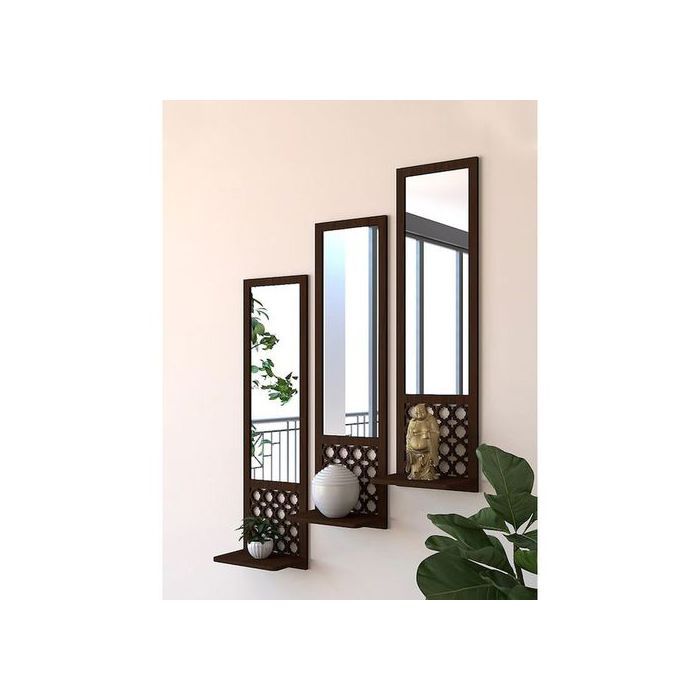 Ensemble de 3 Miroirs Muraux avec étagère au Design Marocains ;