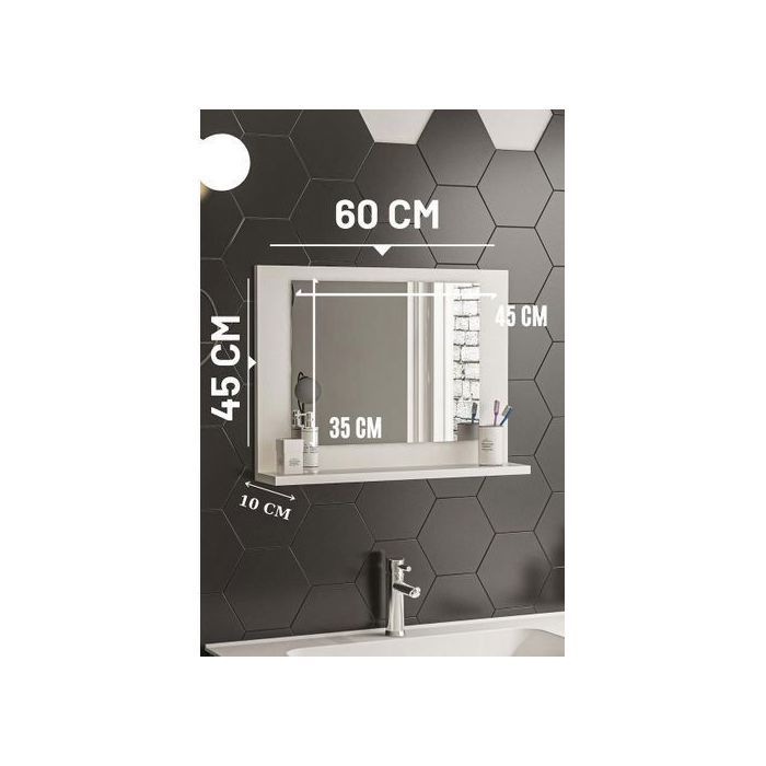 Grand miroir de salle  de luxe blanc miroir