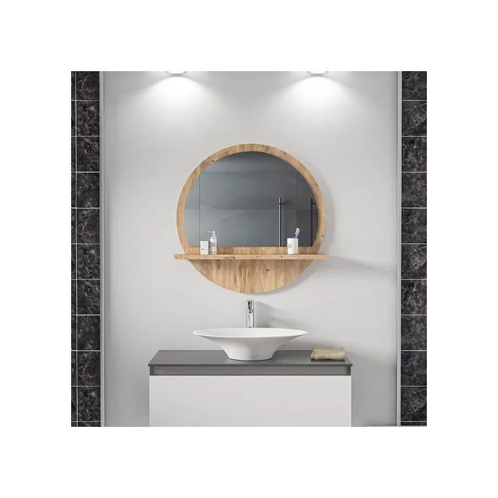 Miroir mural avec étagère, décoration murale-miroir multi fonctionné