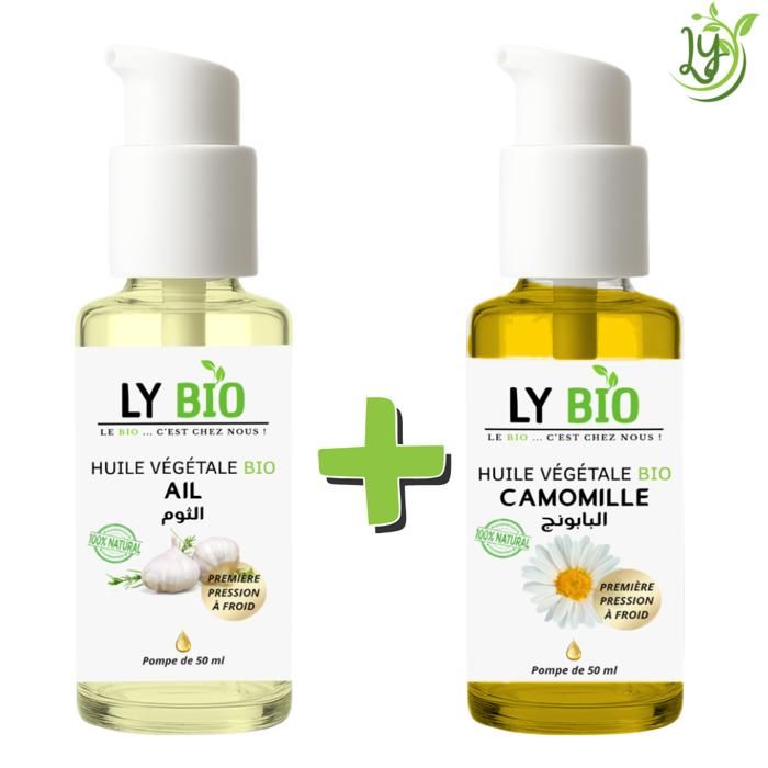 LYBIO PACK HUILE AIL 50ML - POMPE + HUILE CAMOMILLE 50ML - POMPE