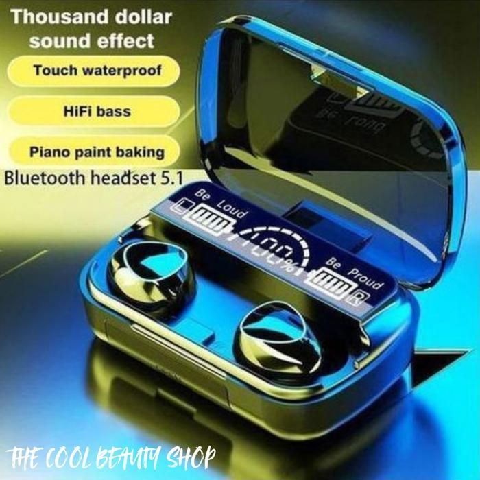 Écouteurs Bluetooth - M10 - Intra-auriculaires - Multicolores - Résistant à la transpiration - Avec power Bank