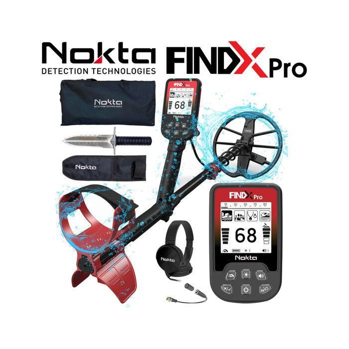 Détecteur de métaux - NOKTA FINDX - Léger - Autonomie 12h - Inclus : sac, casque, pelle