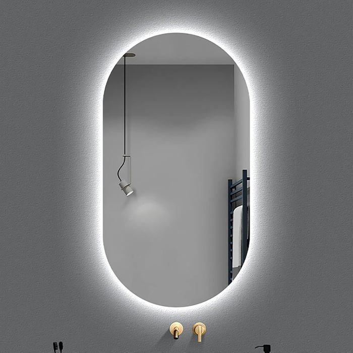 Miroir Mural LED - GENERIC - Ovale - 100x50 cm - Éclairage Intégré - Installation Simple