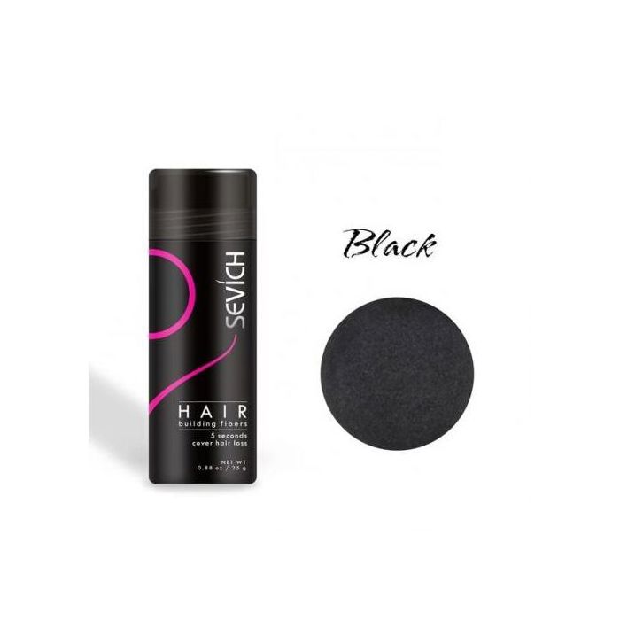 Fibres Capillaires Densifiantes - Sevich - NOIR - Kératine Naturelle - 25g - Anti-chute