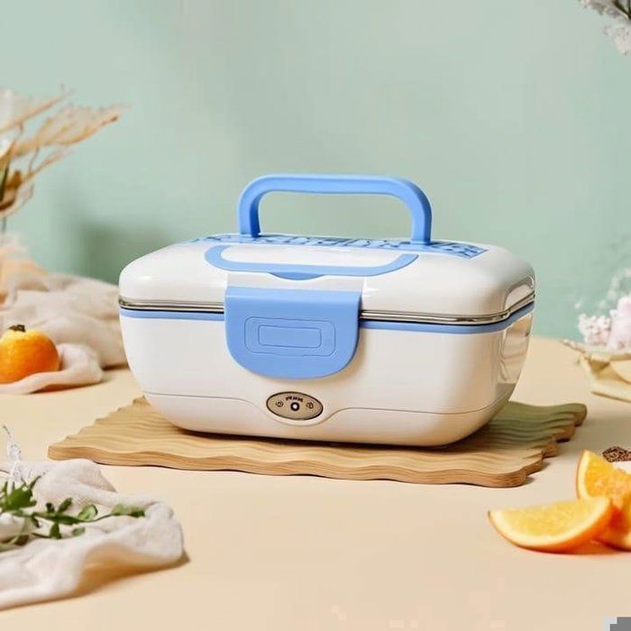 Lunch Box Électrique - Inox Amovible - 3 Compartiments - 1,2L Design Compact - Couleurs Aléatoires