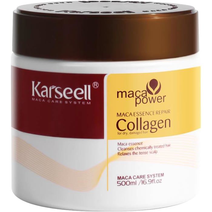 Masque Capillaire - KARSEELL - Collagène - 500ML - Huile d'argan - Répare cheveux abîmés