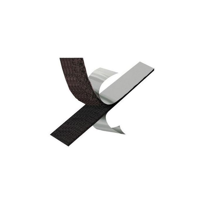 Pack de 6 Bande Velcro Scratch Adhésive Autocollant Noir 15 cm