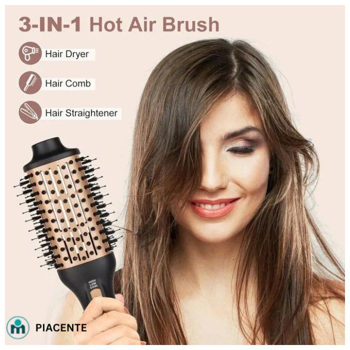 Brosse Sécheuse 3D Pro Gold 2000W à la Kératine - Modèle GODX01 - Couleur Aléatoire