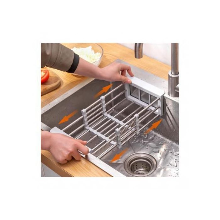 Égouttoir à vaisselle réglable en inox , égouttoir à fruits et légumes