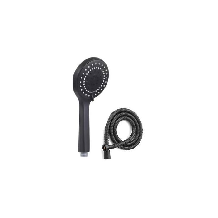 Douchette noir avec flexible pour salle de bain massage pomme douche