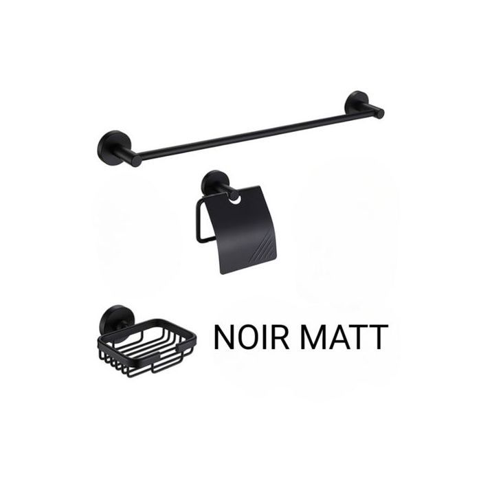 Ensemble salle de bain noir de haute gamme  ;accessoires salle de bain