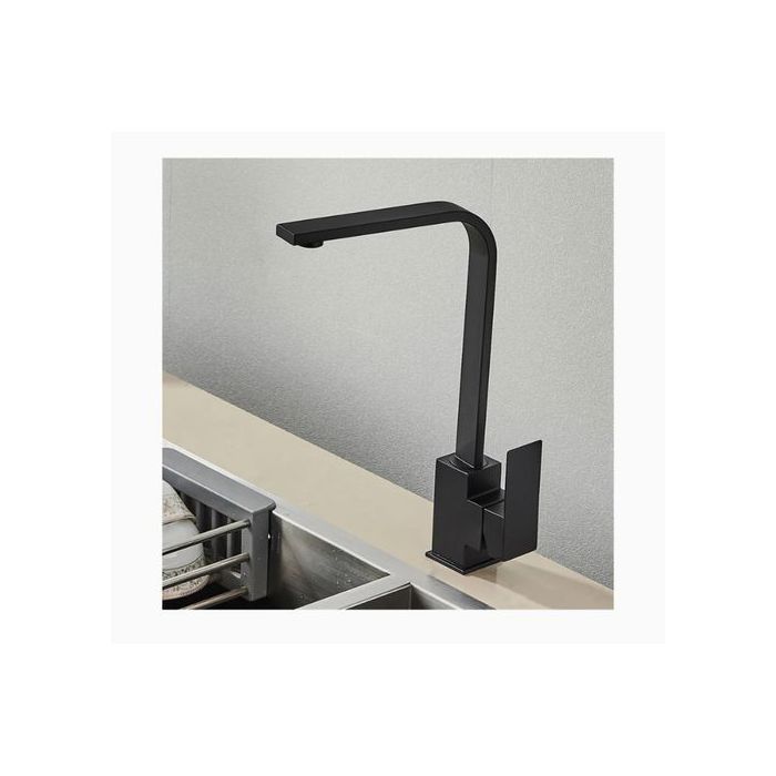 mitigeur cuisine sur table avec bec flexible rotatif 360 robinet carré