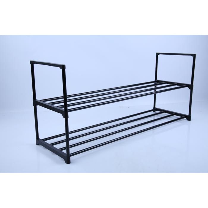 Étagère à chaussures - GENERIC - XJ9243S - 2 niveaux - Noir - Aluminium - 10 paires
