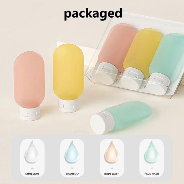 Bouteille de voyage etanche en silicone, contenant portable