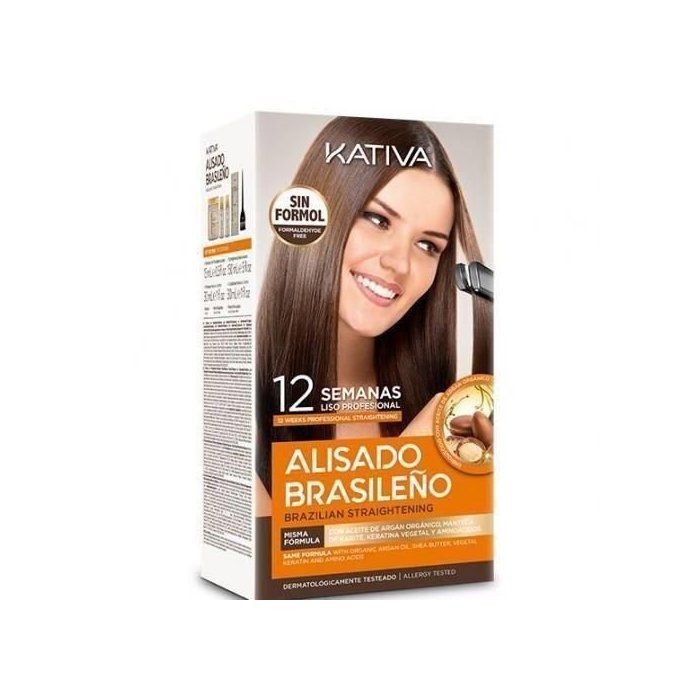 Kativa Professional Kit De Lissage Brésilien à la Kératine et à l’Huile d’Argan