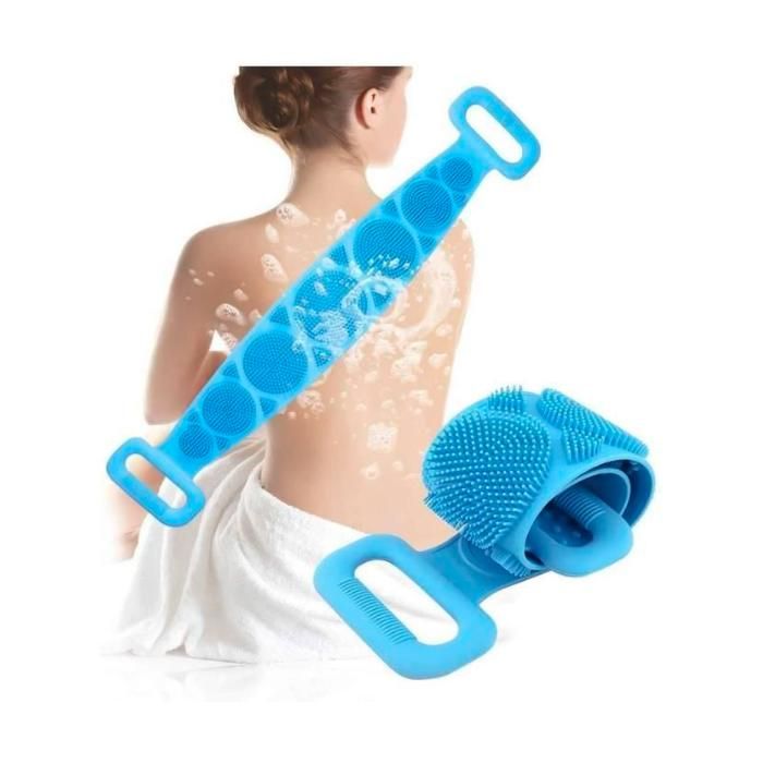 Brosse de bain silicone - Non spécifié - Double face - 28 pouces - Exfoliation - Massage du dos