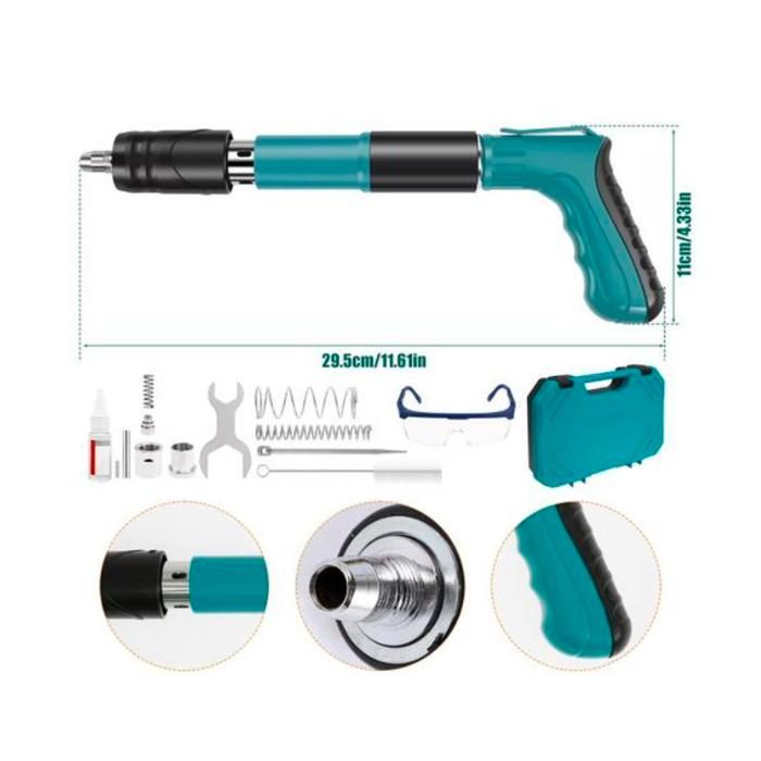 Pistolet à clous en acier portable avec 100pcs clous ronds pour mur en ciment