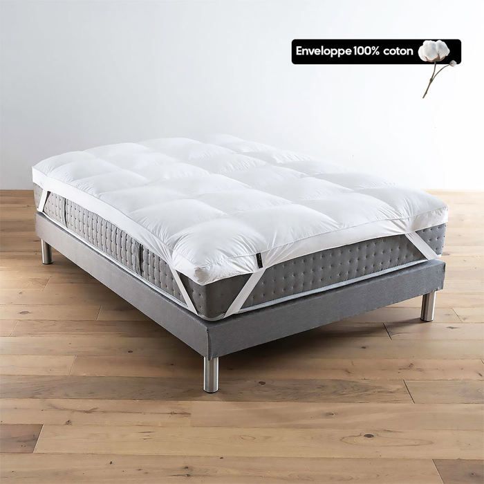 Surmatelas prestige - 4 bandes élastiques 160x200 cm 500g