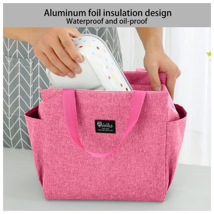 Sac à Lunch Isolé, Durable Et Imperméable Avec Grande Ouverture. Boîte à Lunch Réutilisable Idéale Pour Le Bureau