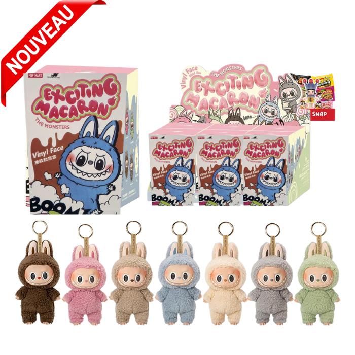 Labubu  Boîte Surprise  The Monsters -en Peluche Vinyle Macaron Excitante, 1pcs - porte-clés Couleur Aléatoire