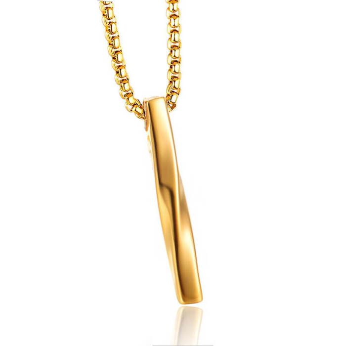 Collier or pour hommes femmes en acier inoxydable