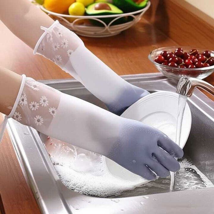 Gants de ménage - AYA HOME - Longs - Protection - Confort - Élégance - Couleurs aléatoires 